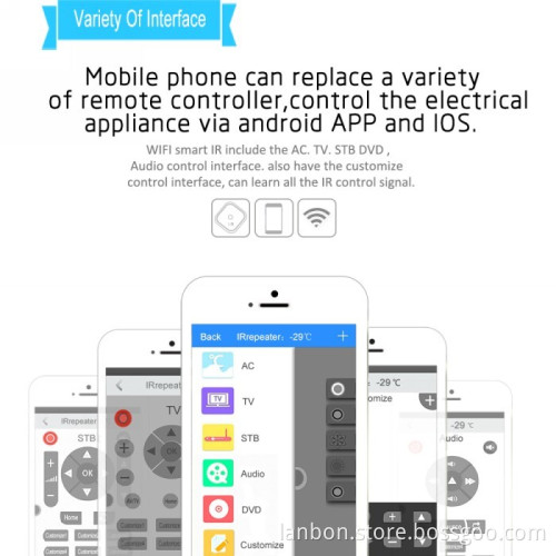 shenzhen Lanbon wi-fi IR repeater, let smart phone remote control your IR home appliance